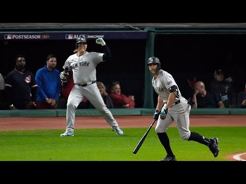 POSTSEASON GIANCARLO!! Stanton delivers a 3-run homer in ALCS Game 4!