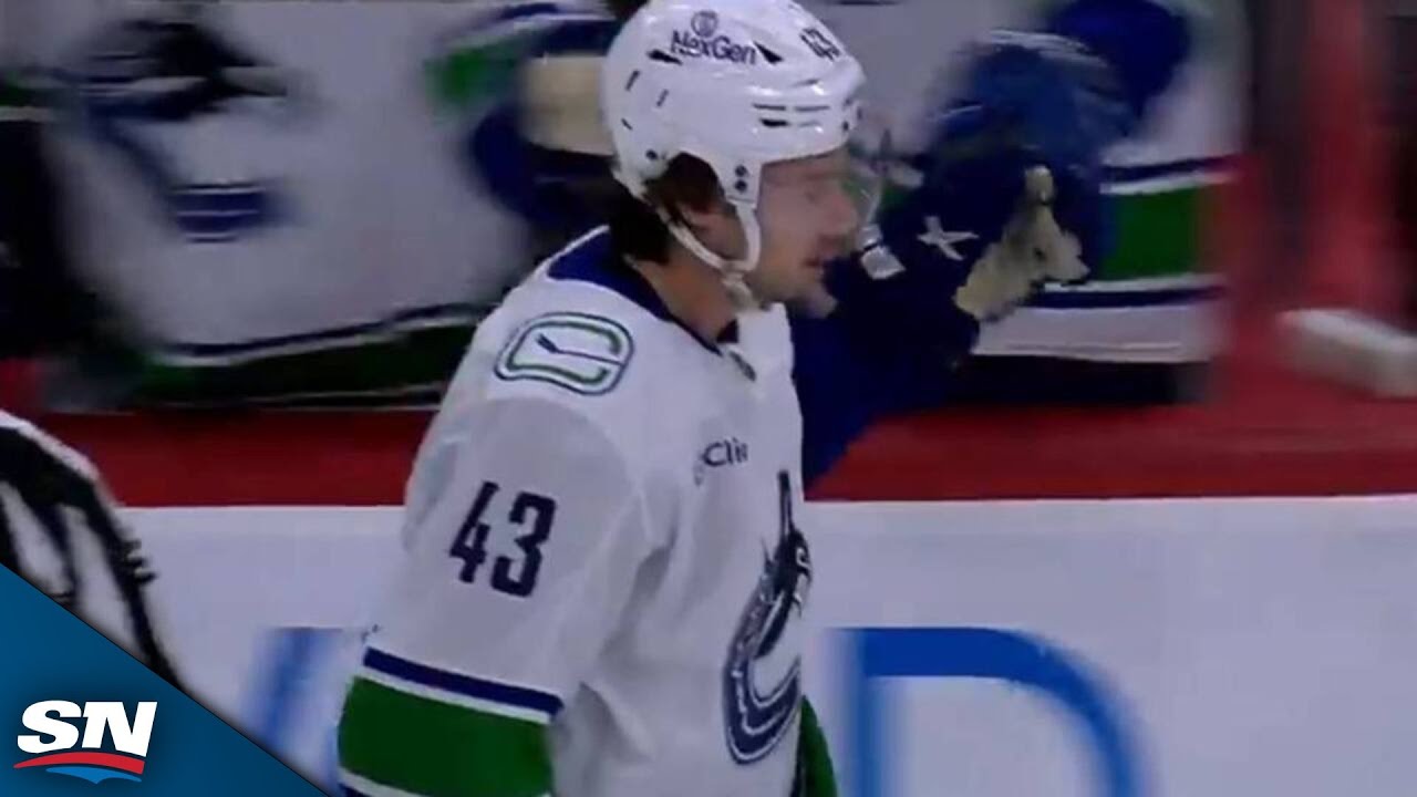 Canucks' Quinn Hughes Blasts First Goal Of Season Past Sergei Bobrovsky