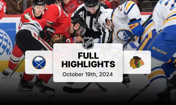 Sabres at Blackhawks | October 19, 2024 | NHL Full Game Highlights