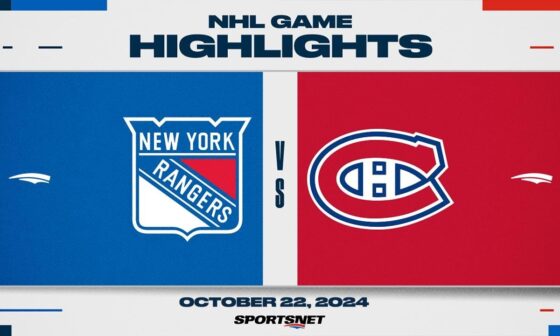 NHL Highlights | Rangers vs. Canadiens - October 22, 2024