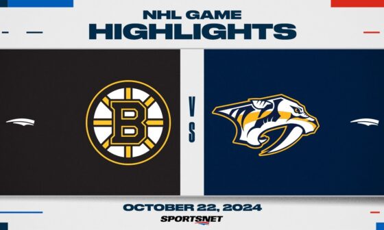 NHL Highlights | Bruins vs. Predators - October 22, 2024