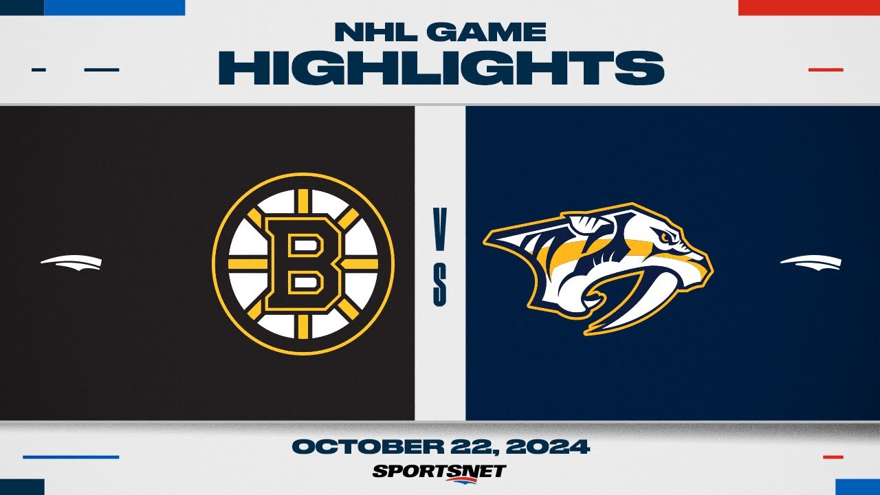 NHL Highlights | Bruins vs. Predators - October 22, 2024