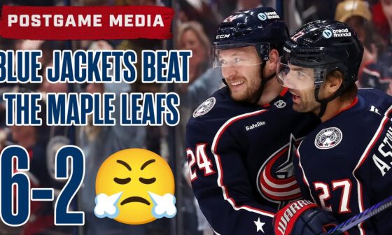 BLUE JACKETS BEAT THE MAPLE LEAFS 6-2 ON FROZEN FRENZY! Olivier Scores Twice! | Postgame Media