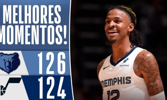 JA MORANT ANOTA DUPLO-DUPLO EM SEU RETORNO, E OS GRIZZLIES VENCEM O UTAH JAZZ | Melhores Momentos