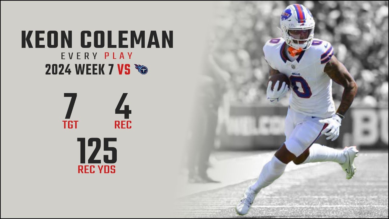 Keon Coleman Week 7 Replay: Every Target and Catch vs Tennessee Titans