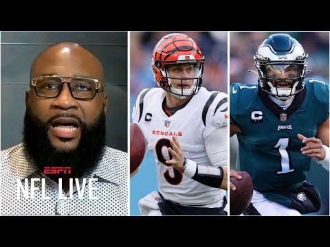 NFL LIVE | Joe Burrow is better than Jalen Hurts! -  Marcus Spears breaks Bengals-Eagles Week 8