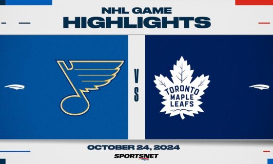 NHL Highlights | Blues vs. Maple Leafs - October 24, 2024