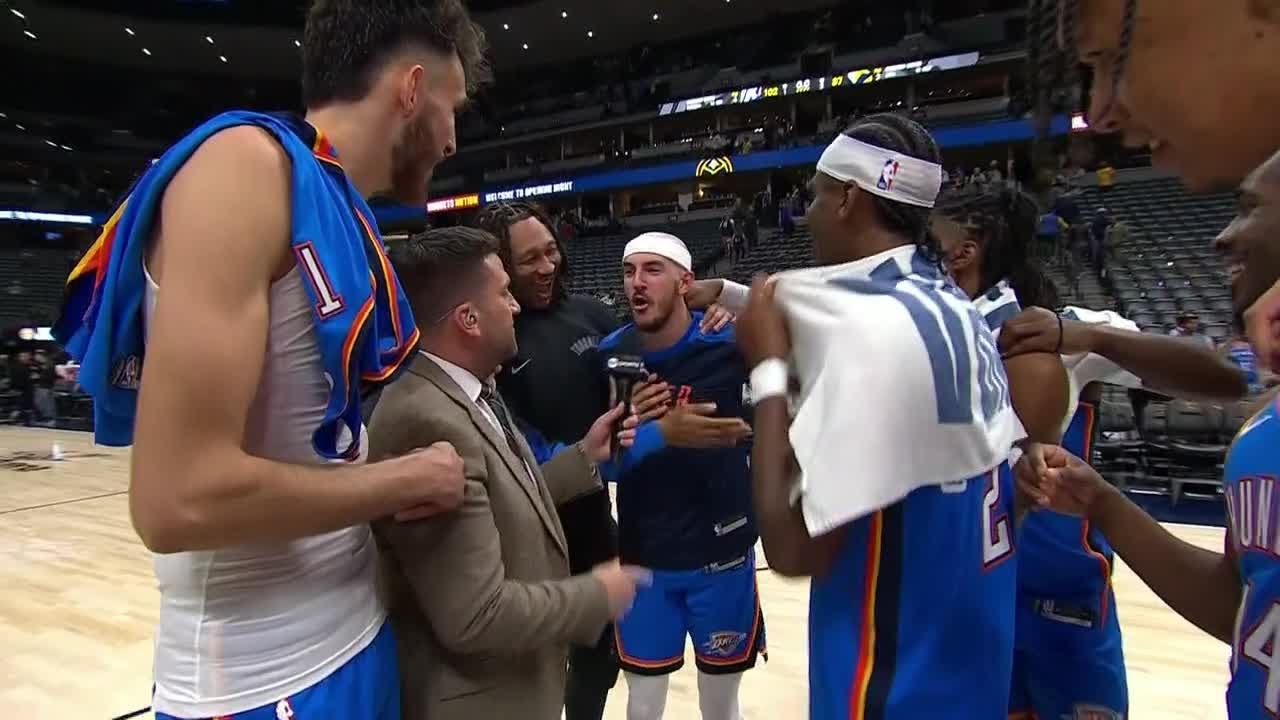 Alex Caruso barks in an interview for the first time as a member of the Thunder | NBA on ESPN