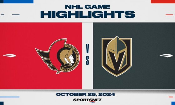 NHL Highlights | Senators vs. Golden Knights - October 25, 2024