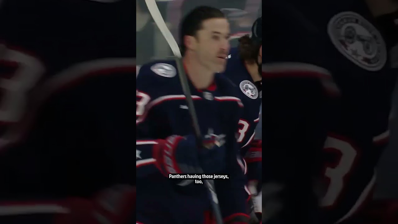 Honoring Johnny & Matthew Gaudreau in warmups before Blue Jackets home opener vs Panthers