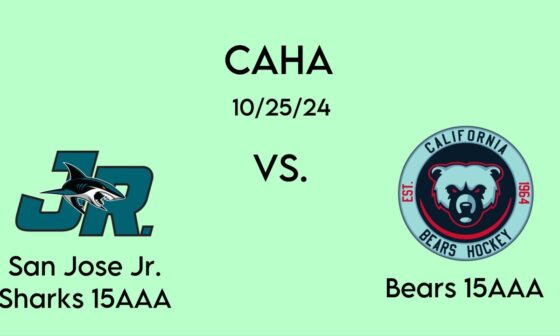 SJ Jr. Sharks 15AAA vs. Bears - Game 1