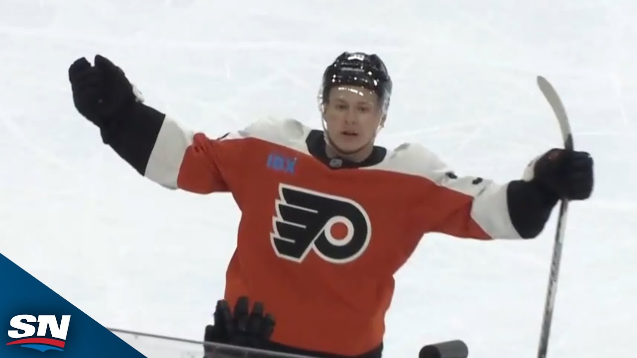 Flyers' Matvei Michkov Finds Back of Net Through Traffic for First Home Goal