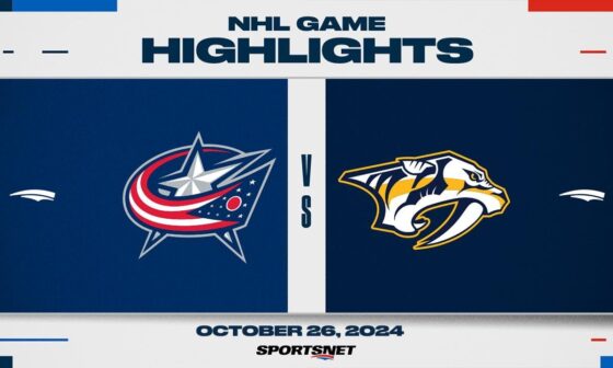 NHL Highlights | Blue Jackets vs. Predators - October 26, 2024