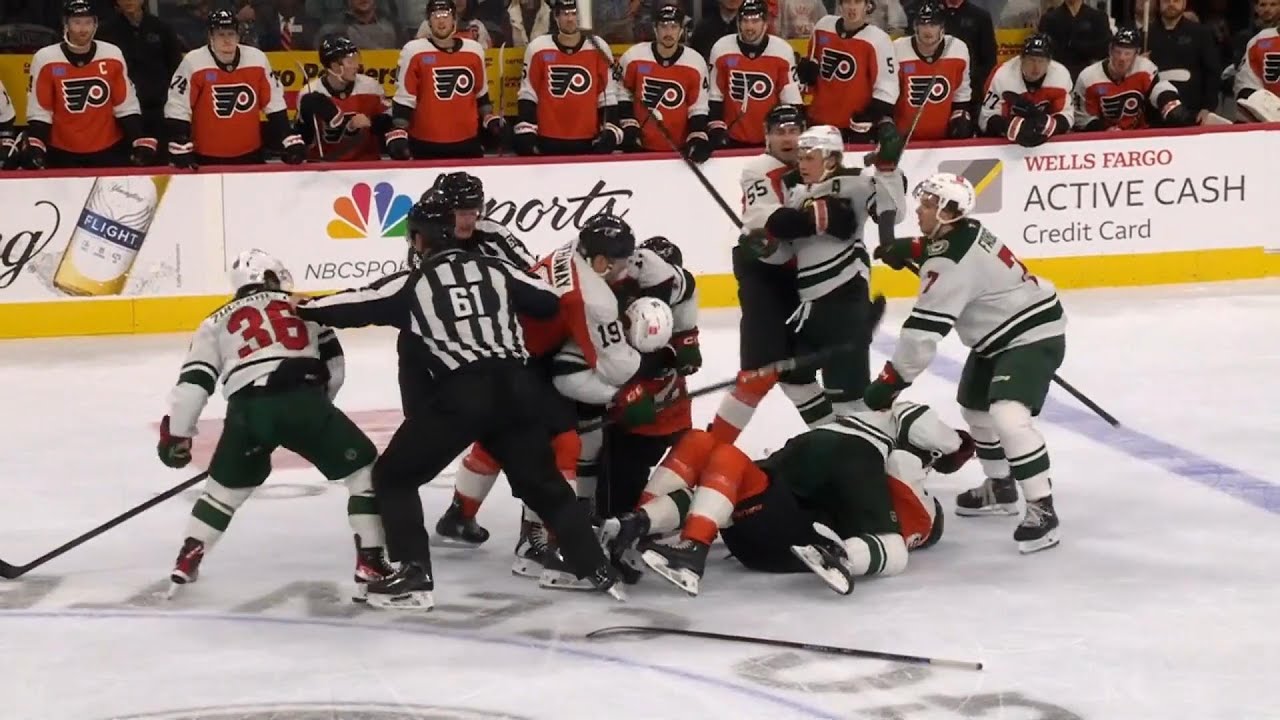 Minnesota Wild Vs Philadelphia Flyers Scrum