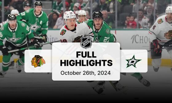 Blackhawks at Stars | October 26, 2024 | NHL Full Game Highlights