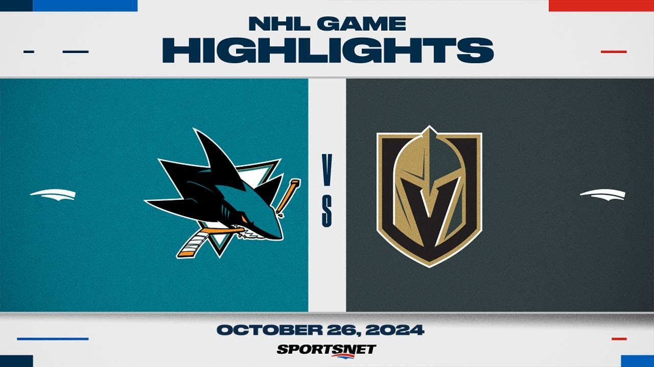 NHL Highlights | Sharks vs. Golden Knights - October 26, 2024