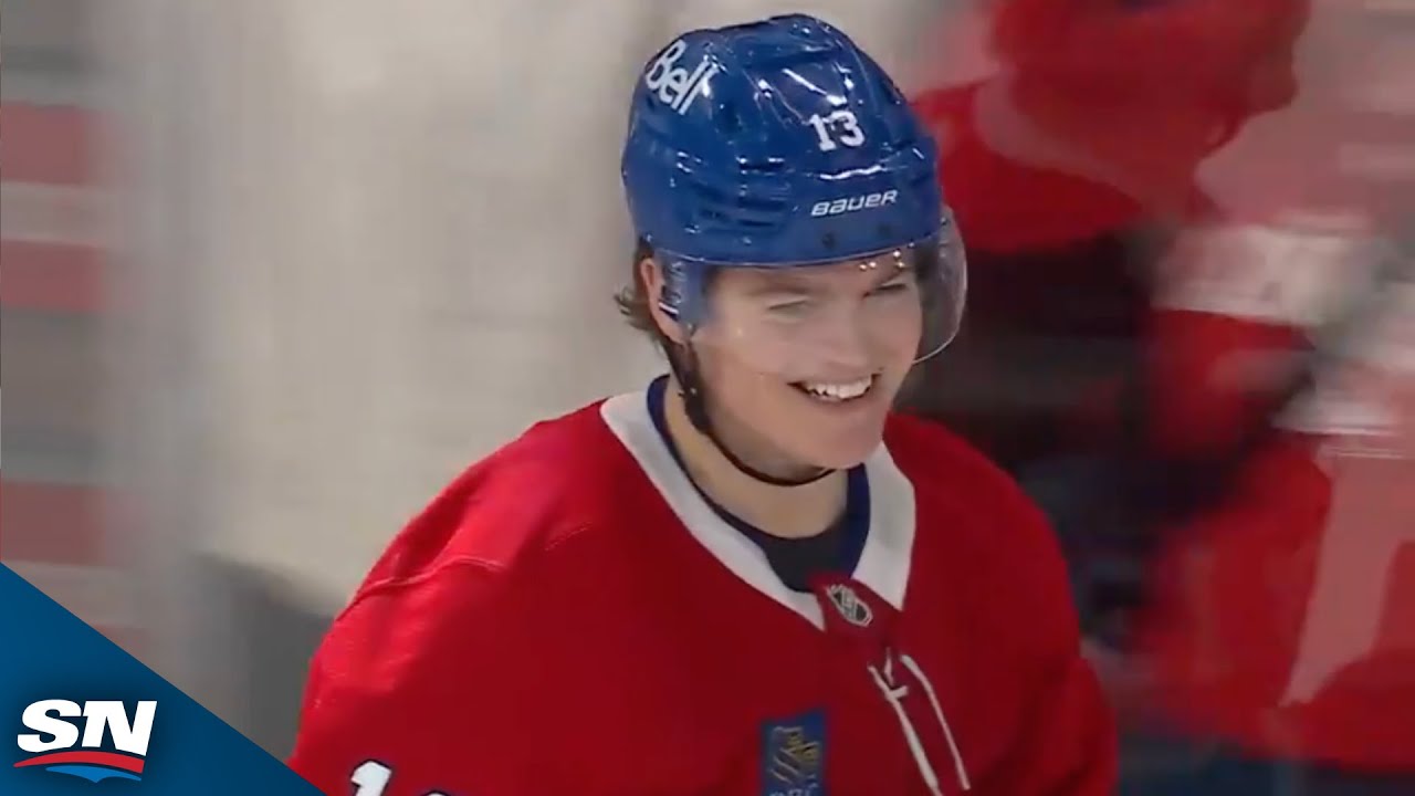 Canadiens' Cole Caufield Fires Wicked Wrist Shot To Find The Top Corner