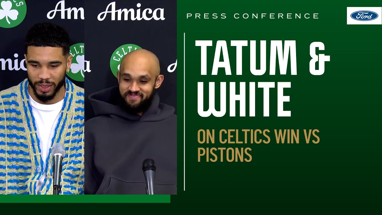 POSTGAME PRESS CONFERENCE: Jayston Tatum & Derrick White talk getting win over Pistons