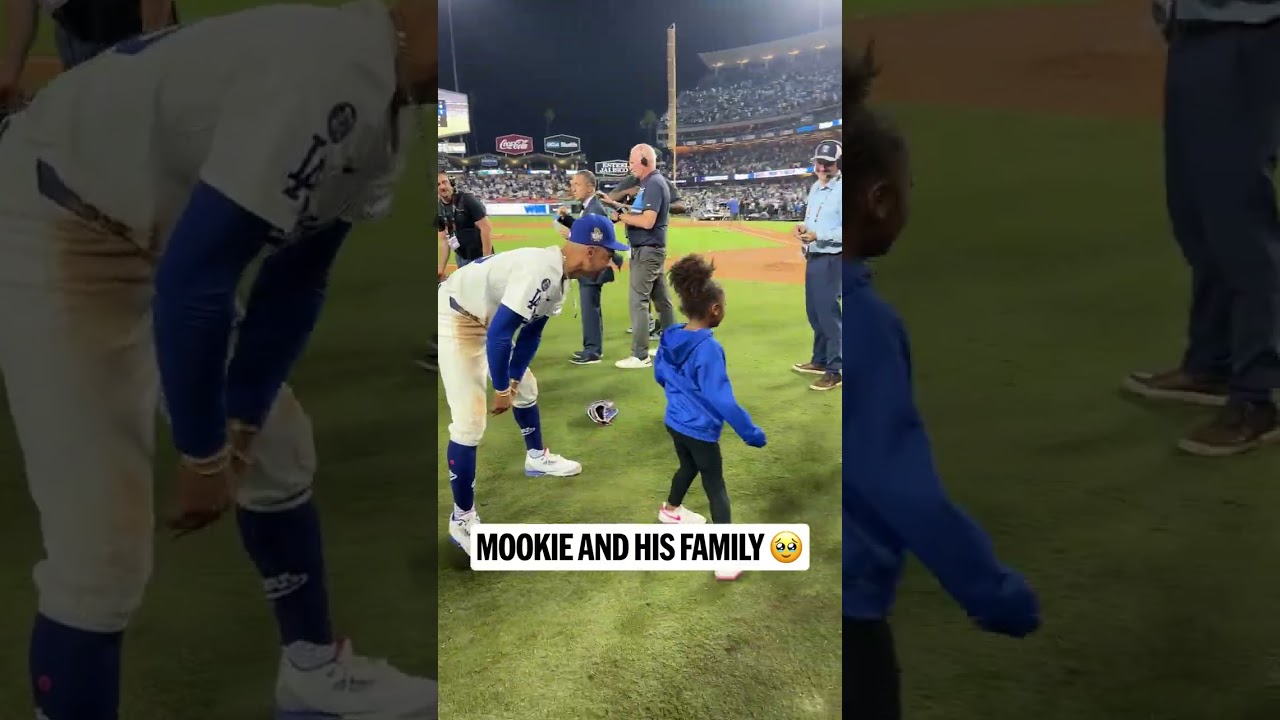 Mookie Betts shares his Game 2 victory with his loved ones ❤️ #WorldSeries