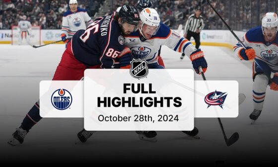 Oilers at Blue Jackets | October 28, 2024 | NHL Full Game Highlights