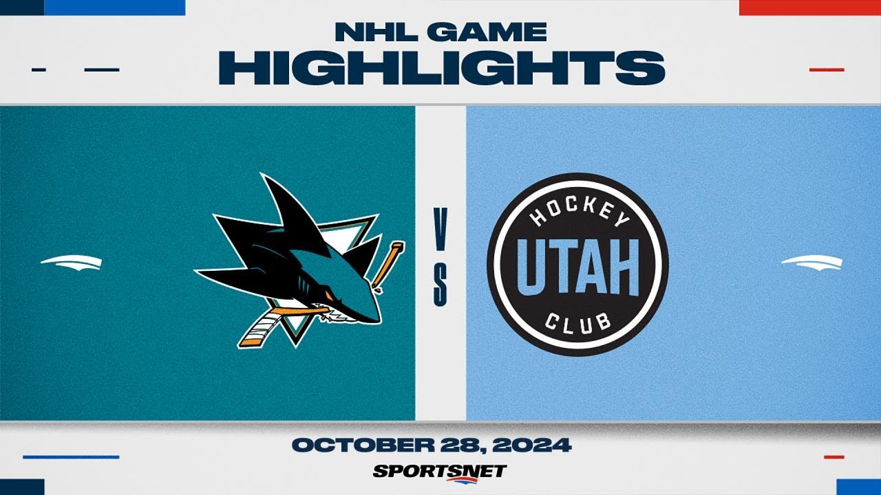 NHL Highlights | Sharks vs. Utah - October 28, 2024