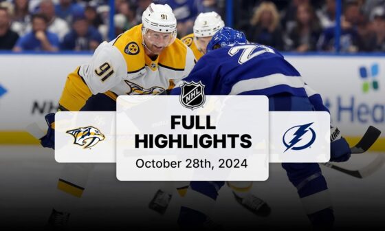 Predators at Lightning | October 28, 2024 | NHL Full Game Highlights