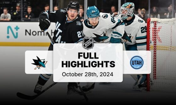 Sharks at Utah Hockey Club | October 28, 2024 | NHL Full Game Highlights