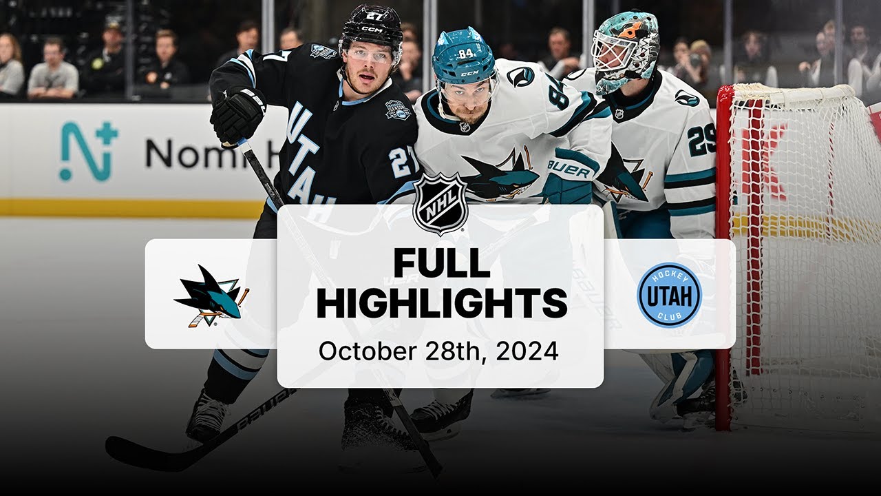 Sharks at Utah Hockey Club | October 28, 2024 | NHL Full Game Highlights