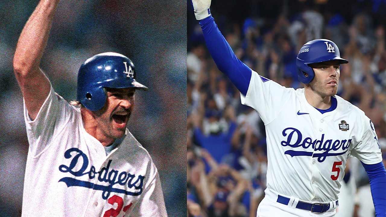 Freddie Freeman and Kirk Gibson hit HUGE walk-off home runs for the Dodgers in the World Series!