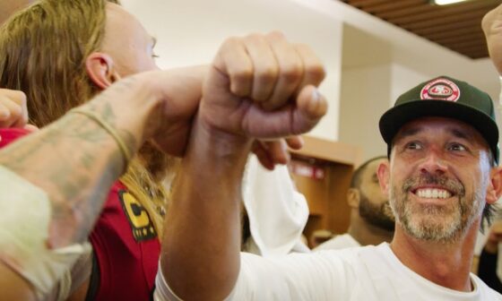 Go Inside the 49ers Locker Room Following Week 8 Win vs. Cowboys