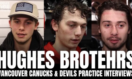 Quinn Hughes, Jack Hughes & Luke Hughes Discuss Vancouver Canucks vs. New Jersey Devils Matchup