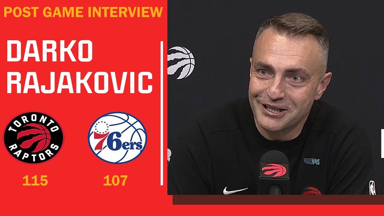 Darko Rajakovic Postgame Interview - Raptors vs 76ers | 2024-25 NBA Season