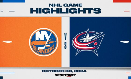 NHL Highlights | Islanders vs. Blue Jackets - October 30, 2024