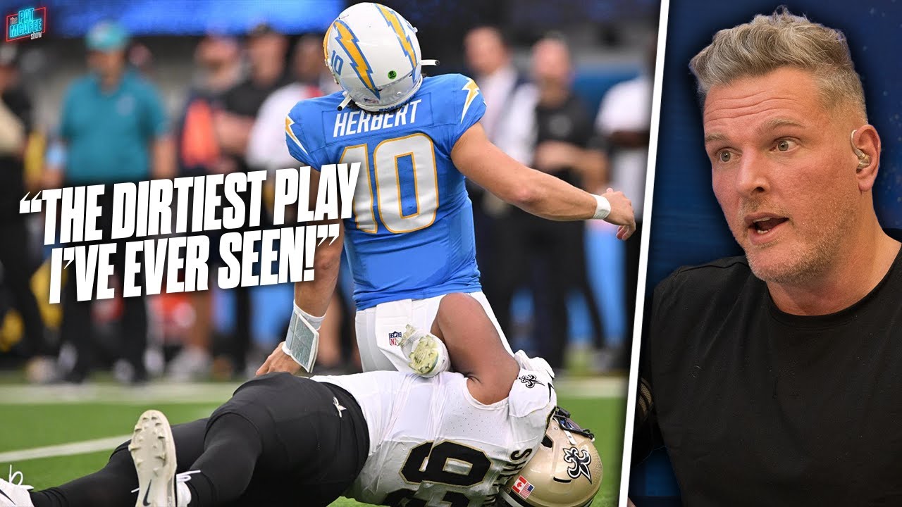 Saints Player Tried "Dirtiest Play Ever Seen In Football" Pulling On Herbert's Leg? | Pat McAfee