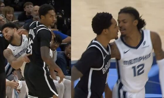 Ja Morant gets in face of Johnson all the way down court for punking Pippen Jr