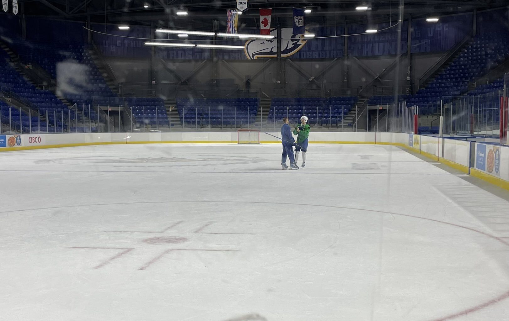 [Jeff Paterson] long after practice, just EP40 and #Canucks  assistant coach Yogi Svejkovsky with rink to themselves