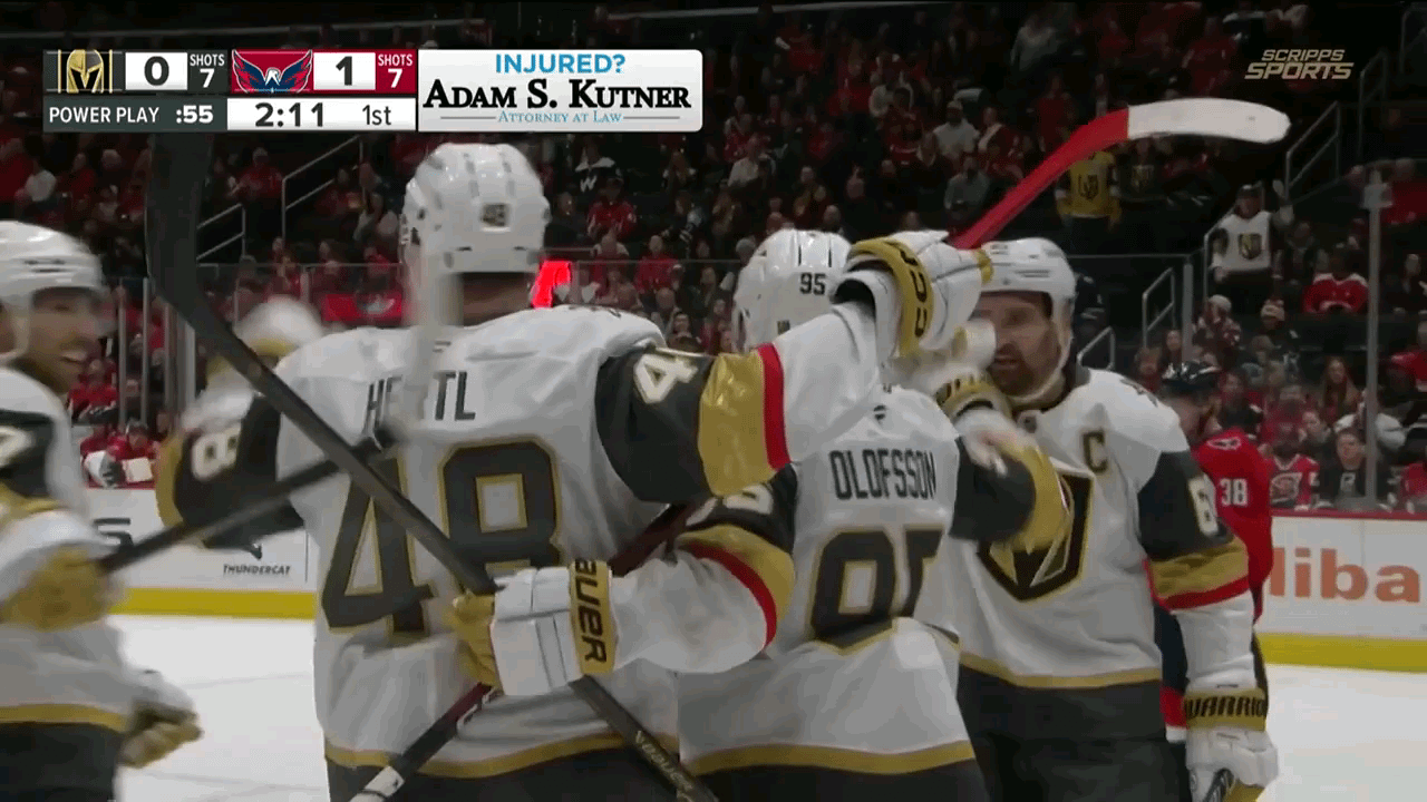 Olofsson with the PP goal makes it Vegas 1-1 Washington.