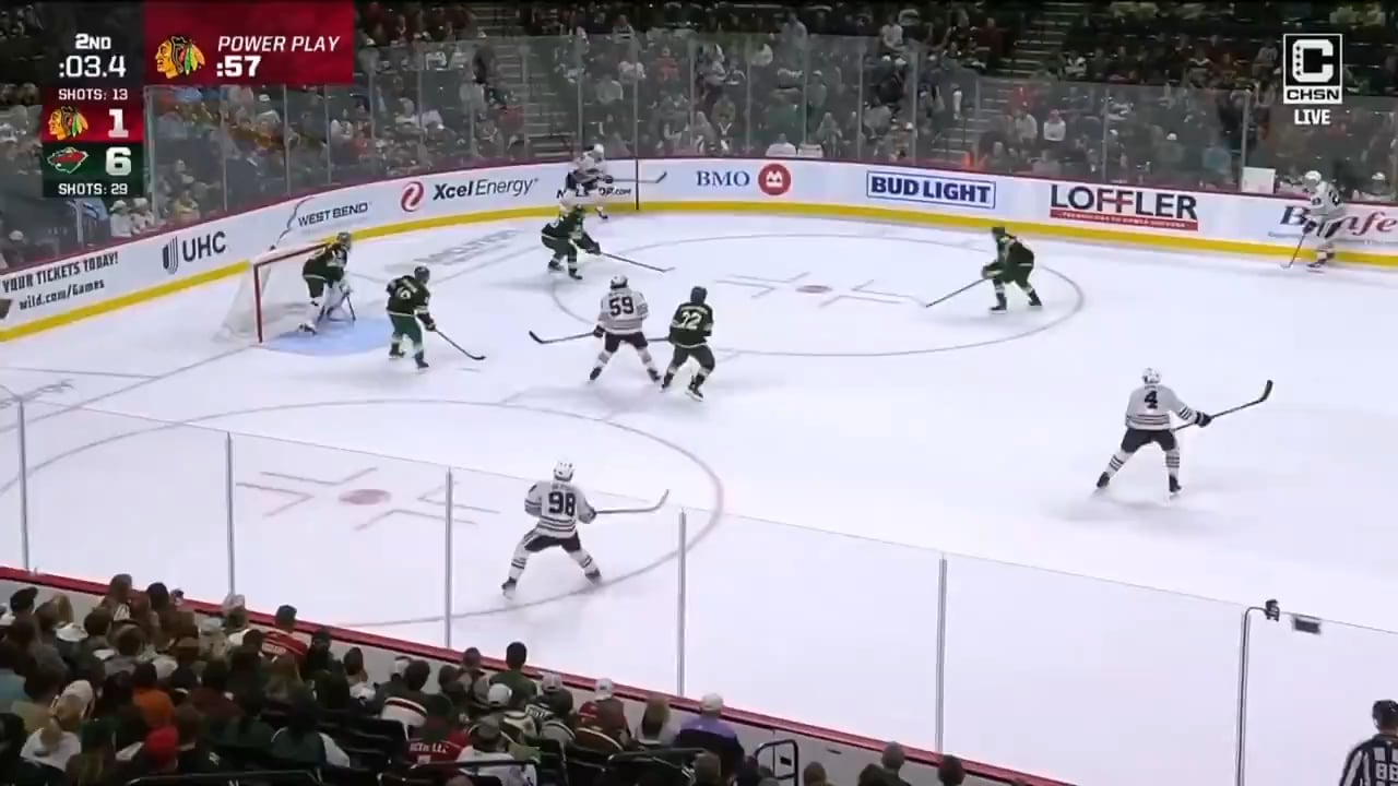 Connor Bedard knocks it home on the power play for his first of the preseason