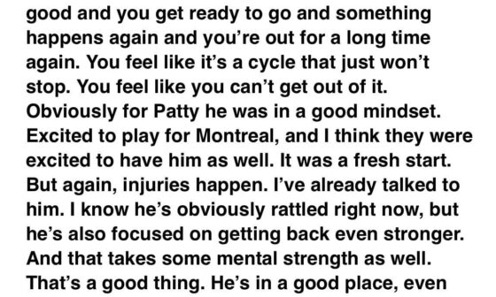 [Mike McIntyre] He’s obviously rattled right now.” I spoke with Jets forward Nikolaj Ehlers today about the serious injury suffered by best buddy Patrik Laine on Saturday night. He’s talked with Laine. Here’s what Ehlers had to say.