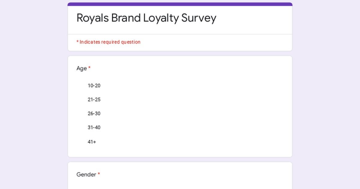 Royals Fan Survey