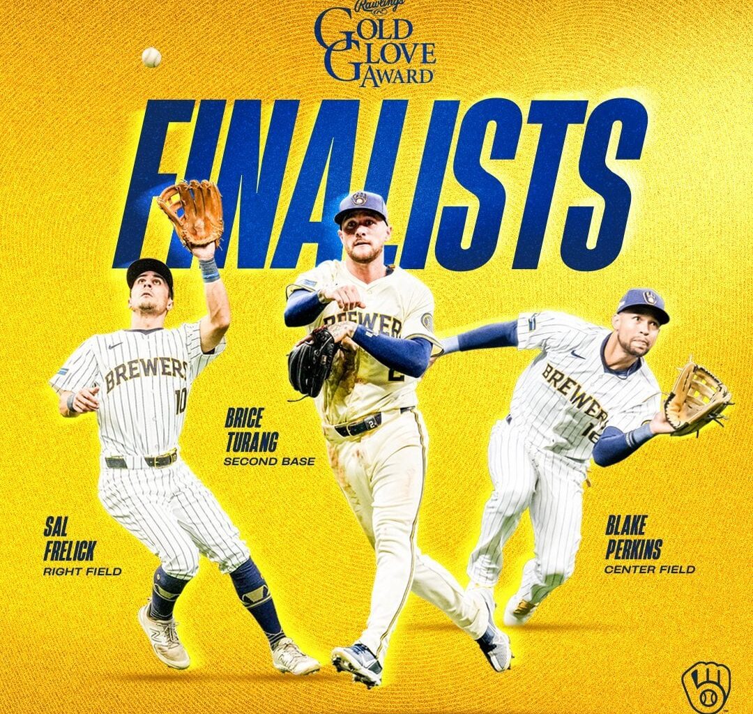 [Milwaukee Brewers] “Need some Gold on these gloves ASAP. Congrats to our three Gold Glove award finalists”