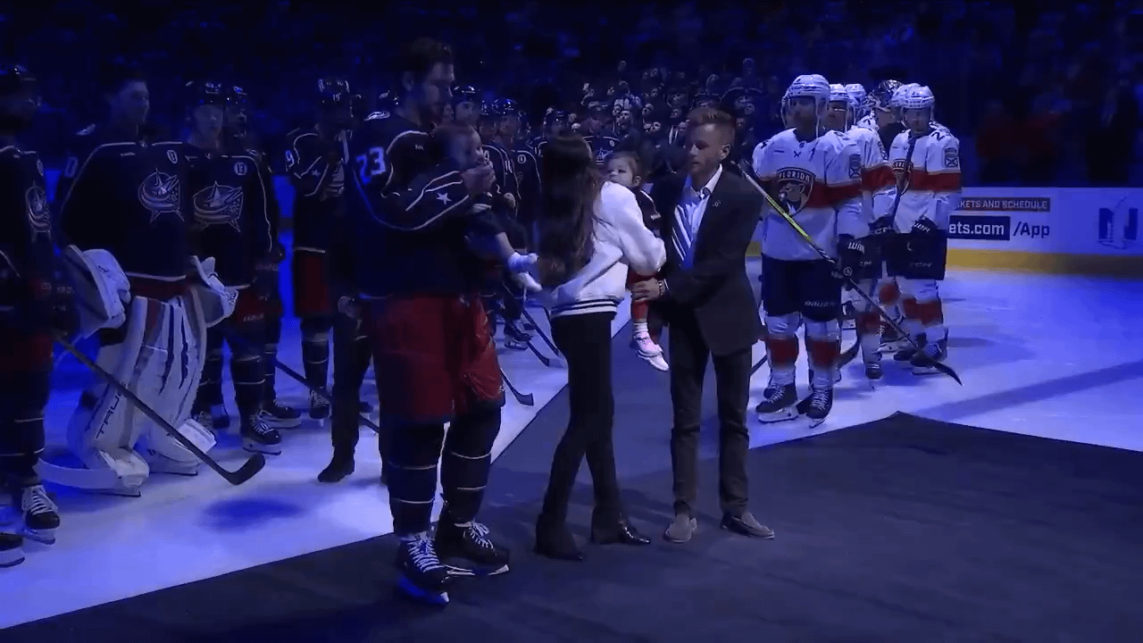 The Blue Jackets have raised a banner to the rafters for Johnny Gaudreau