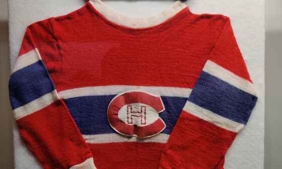 Homemade antique woolen jersey spotted at the museum