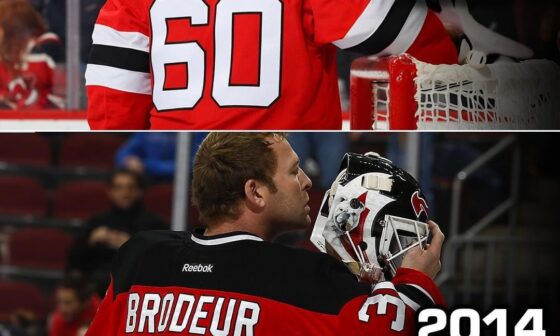 Like father, like son! Jeremy Brodeur is carrying on the family business guarding the nets in New Jersey!