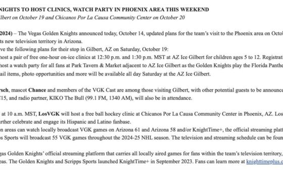 [Morgan] Just got this email from the Vegas Golden Knights. Trying to win the [Phoenix] Valley market.