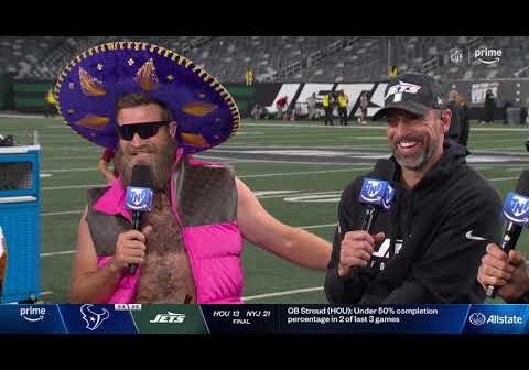 Aaron Rodgers joins the desk to break down the Jet's spooky W over the Texans | TNF Nightcap