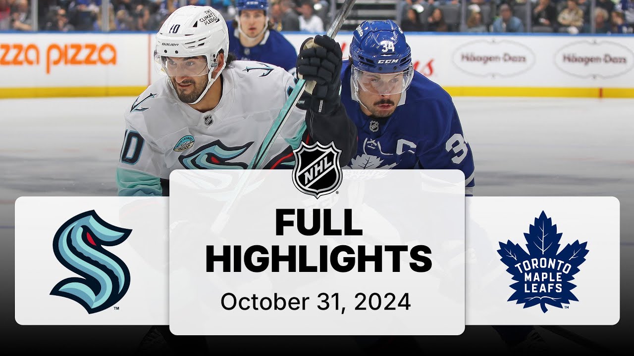 NHL Highlights | Kraken vs. Maple Leafs - October 31, 2024