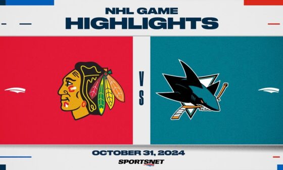 NHL Highlights | Blackhawks vs. Sharks - October 31, 2024