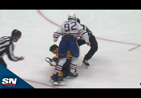 Oilers' Vasily Podkolzin Drops Jeremy Lauzon With Three BOMBS