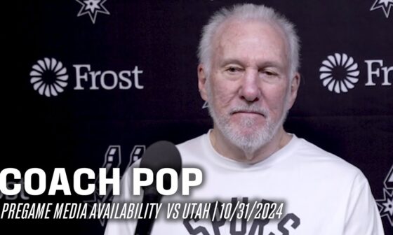 Coach Pop's Pregame Media Availability at Utah Jazz | 10.31.24